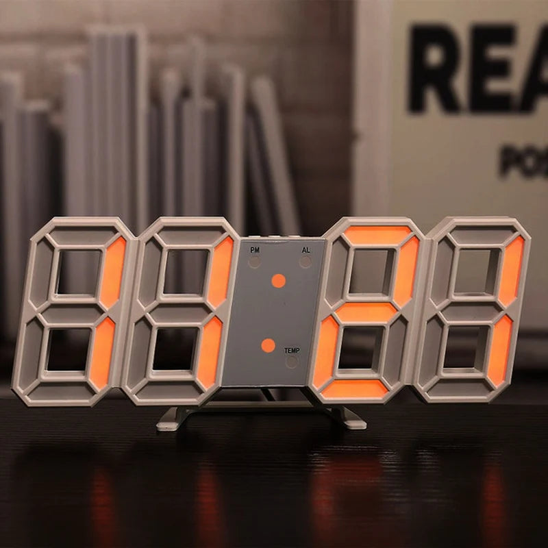 Nordic Digital Alarm Clock — Modern LED Wall & Table Clock with Calendar & Thermometer