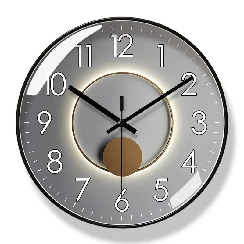 Norviga Noir — Black Scandinavian Wall Clock with Quartz Movement