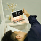 Multifunction Alarm Clock — Wireless Charger & LED Night Lamp