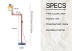 Memphis Retro Tall Metal Floor Lamp — Full‑Spectrum LED Reading Light