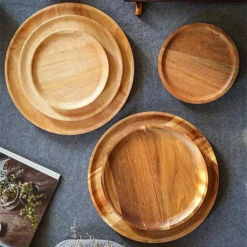 3‑in‑1 Bamboo Serving Platter — Round Wooden Tray for Fruit, Bread, Salads & Charcuterie