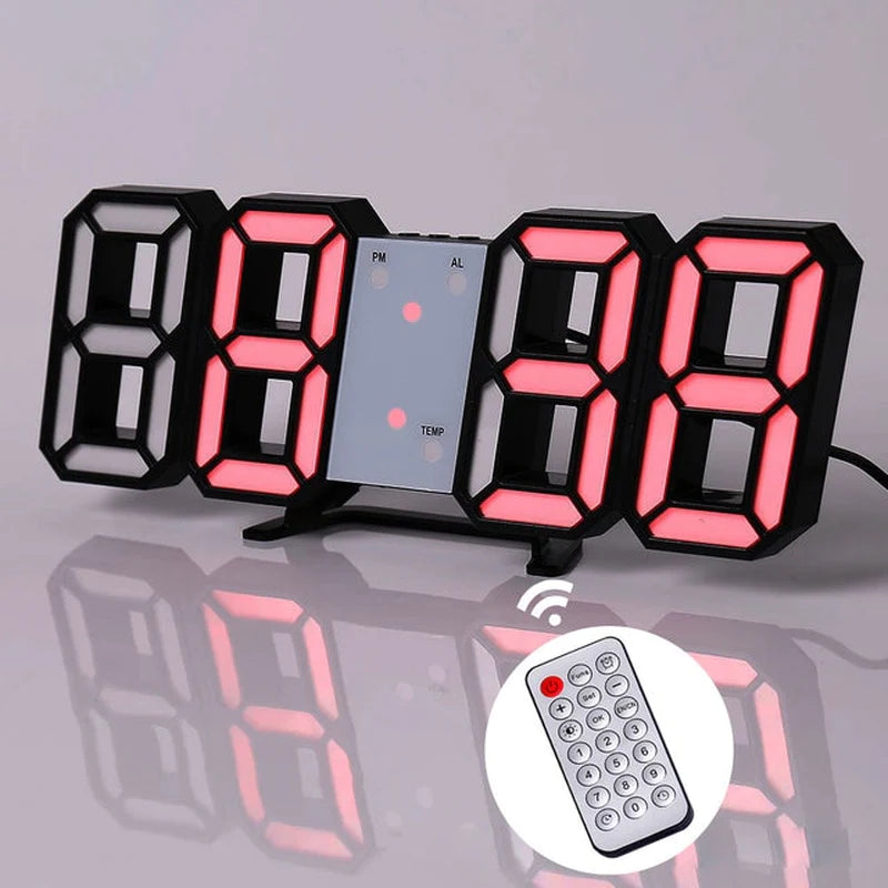 Nordic Digital Alarm Clock — Modern LED Wall & Table Clock with Calendar & Thermometer