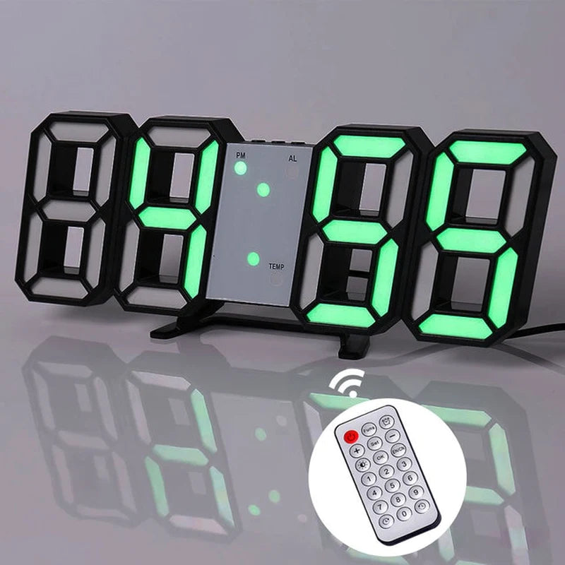 Nordic Digital Alarm Clock — Modern LED Wall & Table Clock with Calendar & Thermometer