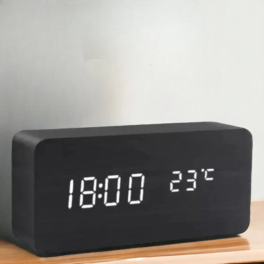 Royallure Smart Digital Alarm Clock — LED Display, Multiple Alarms & Modern Wooden Design