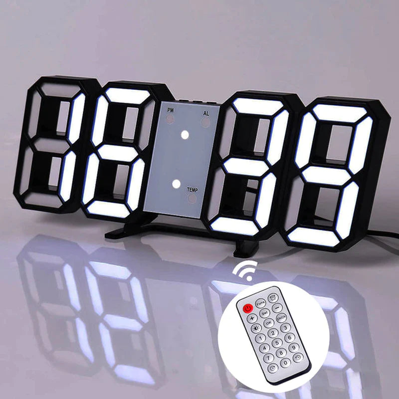 Nordic Digital Alarm Clock — Modern LED Wall & Table Clock with Calendar & Thermometer