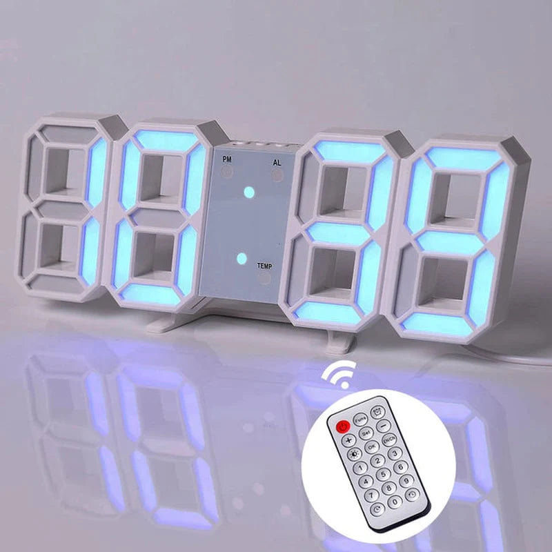 Nordic Digital Alarm Clock — Modern LED Wall & Table Clock with Calendar & Thermometer
