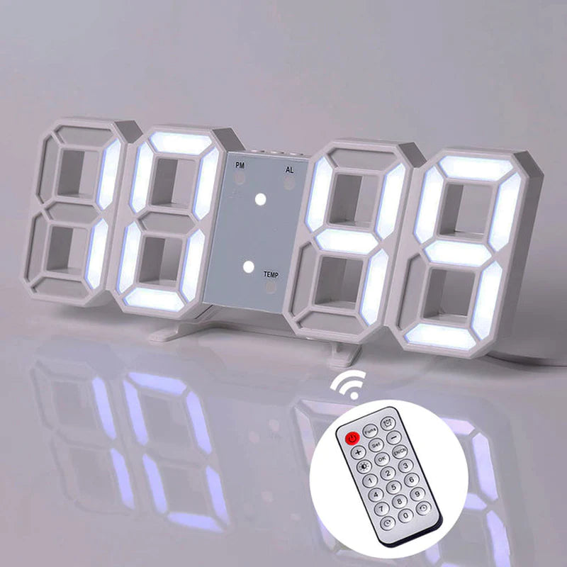 Nordic Digital Alarm Clock — Modern LED Wall & Table Clock with Calendar & Thermometer