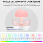 7 Color Lights Rain Cloud Humidifier, Timing Water Drip Aroma Diffuser, Mushroom Waterfall Lamp for Home Office Bedroom