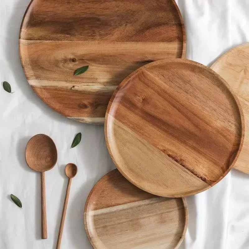3‑in‑1 Bamboo Serving Platter — Round Wooden Tray for Fruit, Bread, Salads & Charcuterie