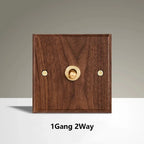 Black Walnut Wood Toggle Light Switch,Home Retro Brass Panel,Fr UK Universal Double USB Wall Electrical Socket Vintage Switch