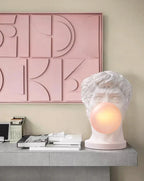 Bubblegum David Designer Lamp — Modern Creative Resin Table Lamp with Handblown Glass Shade