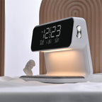 Multifunction Alarm Clock — Wireless Charger & LED Night Lamp