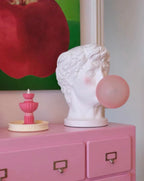 Bubblegum David Designer Lamp — Modern Creative Resin Table Lamp with Handblown Glass Shade