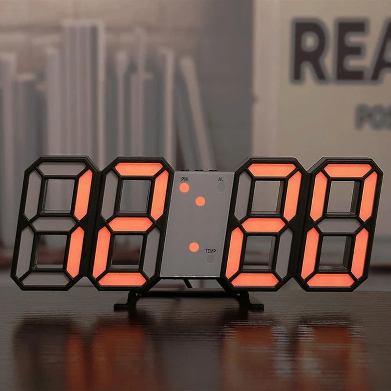 Nordic Digital Alarm Clock — Modern LED Wall & Table Clock with Calendar & Thermometer