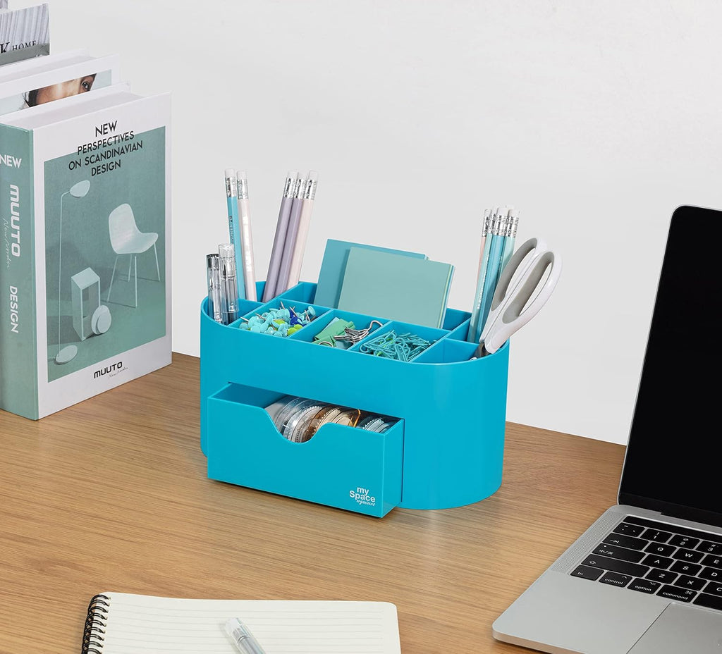 Blue Desk Organizer — All‑in‑One Office Supply Caddy
