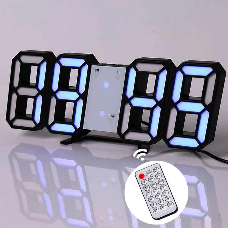 Nordic Digital Alarm Clock — Modern LED Wall & Table Clock with Calendar & Thermometer