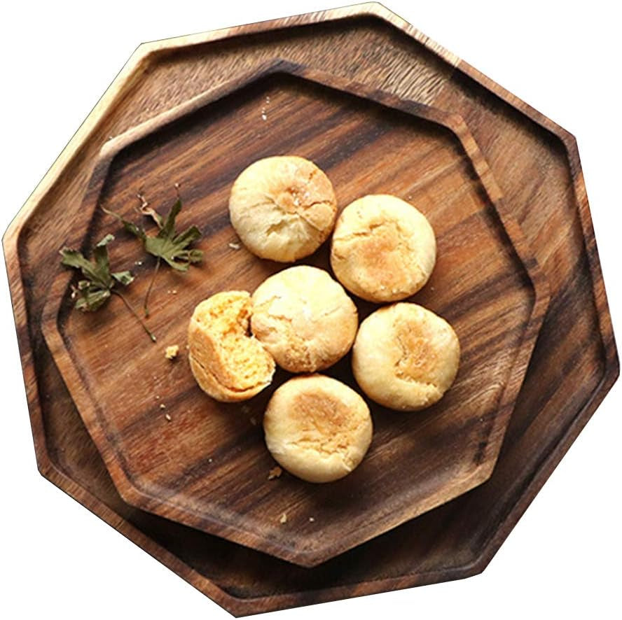Set of 2 Acacia Wooden Trays — Premium Serving Platters for Hosting & Everyday Use