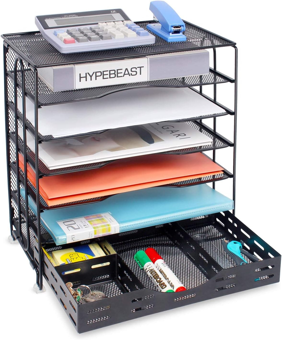 ⭐ 7‑Tier Metal Mesh Desk Organizer — Large‑Capacity Office Paper & File Tray