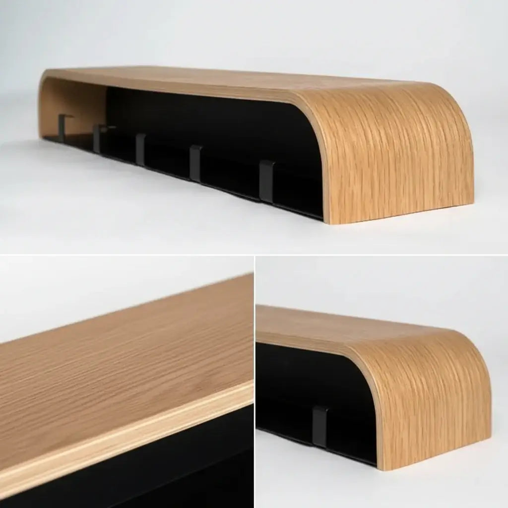 Nordic Wall Shelf Organizer with Hooks Entryway Coat & Key Organizer