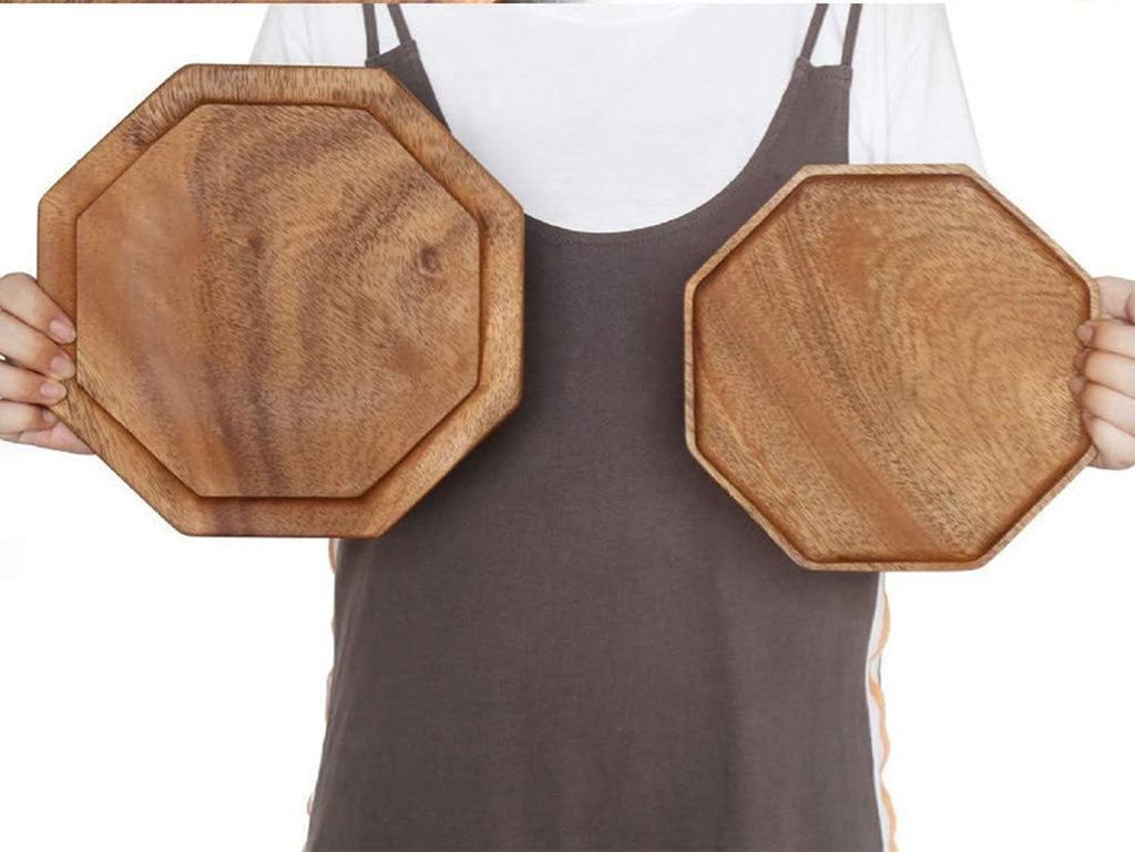 Set of 2 Acacia Wooden Trays — Premium Serving Platters for Hosting & Everyday Use