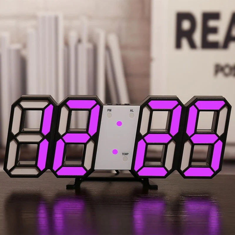 Nordic Digital Alarm Clock — Modern LED Wall & Table Clock with Calendar & Thermometer