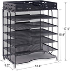 ⭐ 7‑Tier Metal Mesh Desk Organizer — Large‑Capacity Office Paper & File Tray