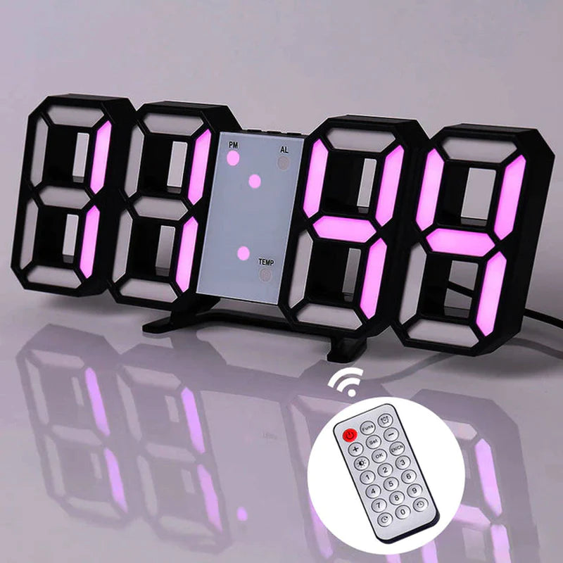 Nordic Digital Alarm Clock — Modern LED Wall & Table Clock with Calendar & Thermometer