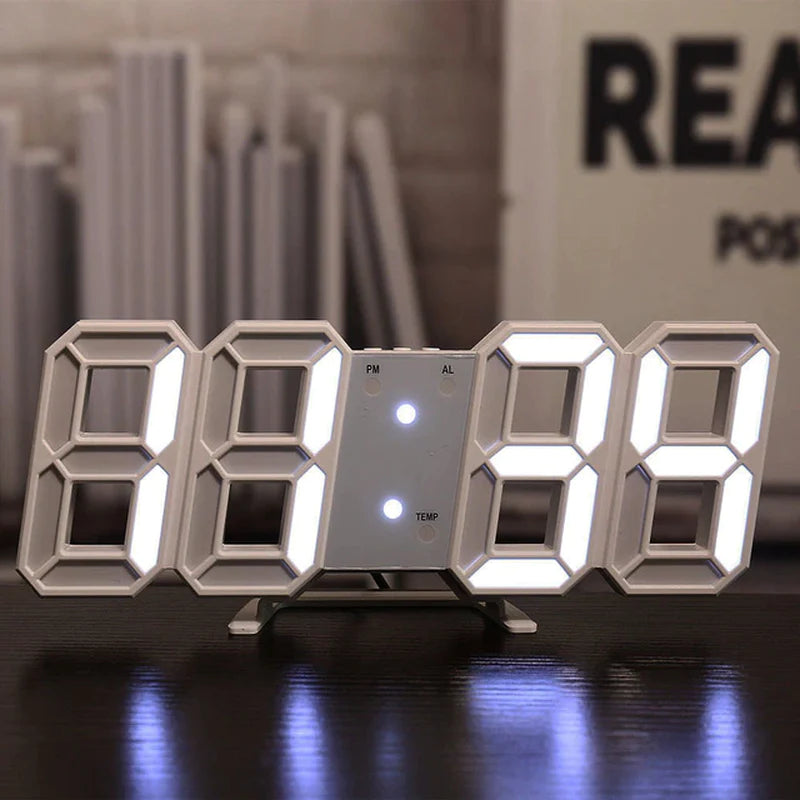 Nordic Digital Alarm Clock — Modern LED Wall & Table Clock with Calendar & Thermometer