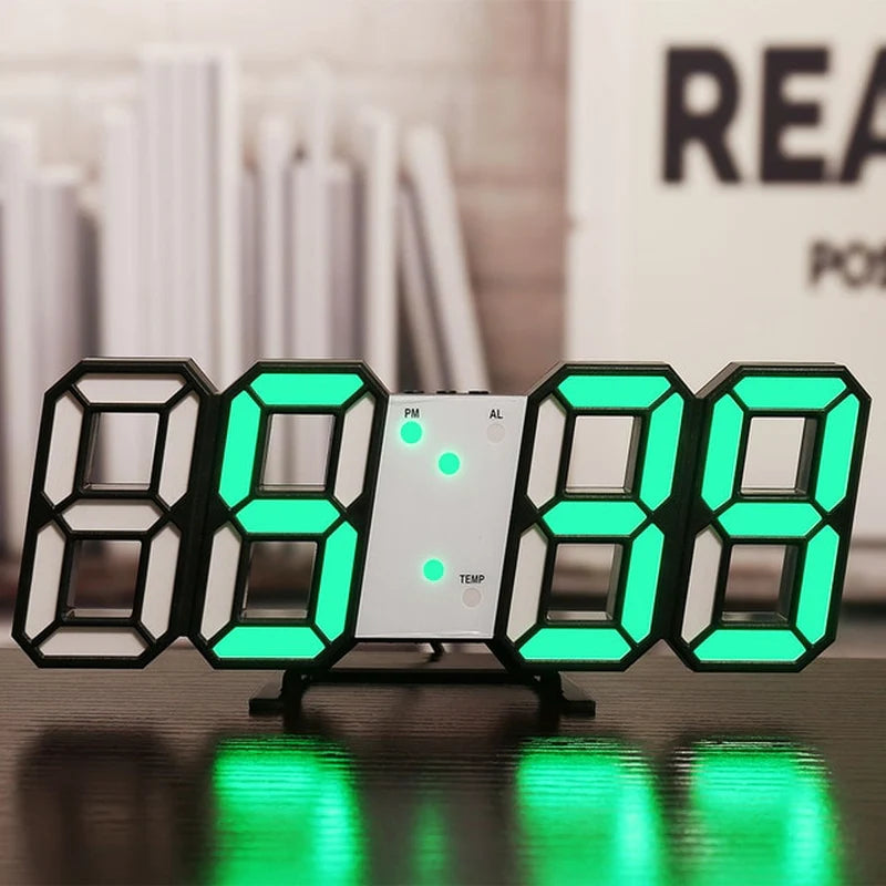 Nordic Digital Alarm Clock — Modern LED Wall & Table Clock with Calendar & Thermometer