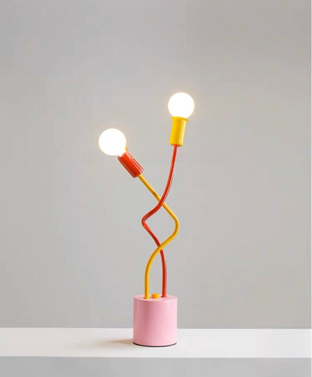 Whimsical Memphis Sprout Table Lamp — Eclectic, Playful & Decorative Dopamine Desk Light