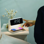Multifunction Alarm Clock — Wireless Charger & LED Night Lamp