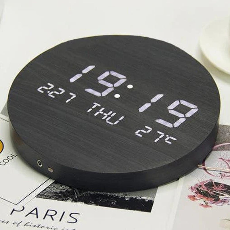 Royallure Svenna Wall Clock — Minimalist Scandinavian Design, Digital Display & Rechargeable Convenience