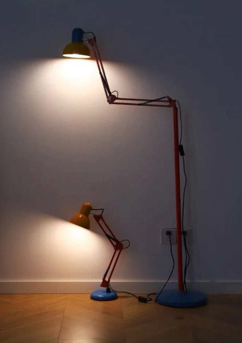 Memphis Retro Tall Metal Floor Lamp — Full‑Spectrum LED Reading Light