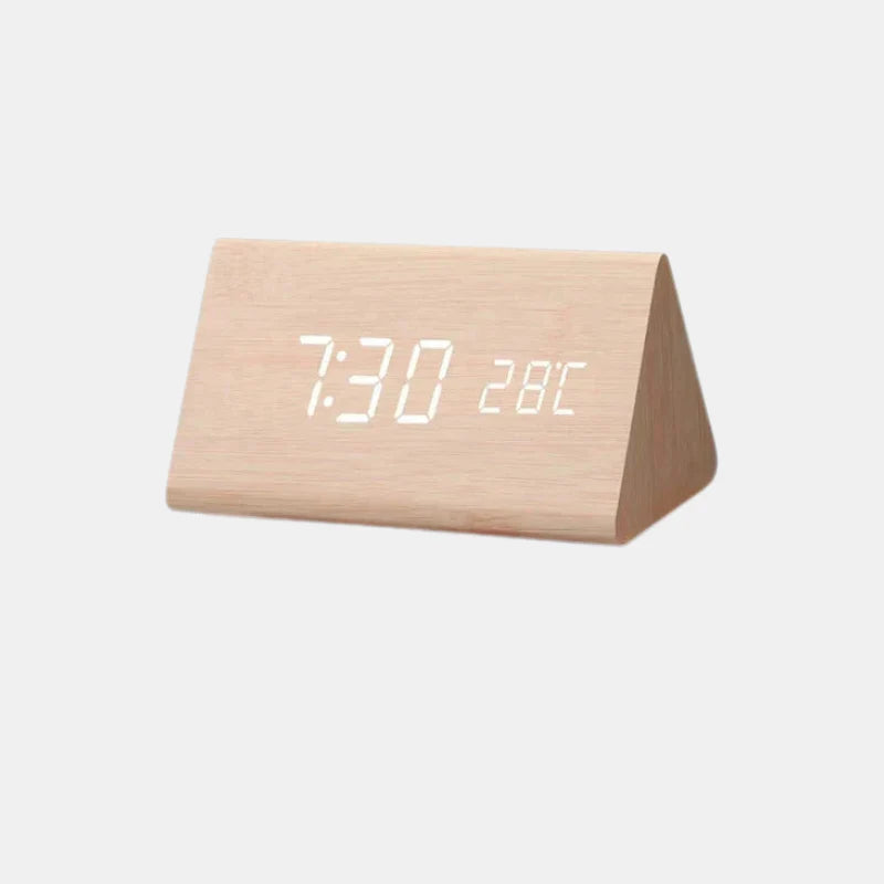 Royallure Smart Digital Alarm Clock — LED Display, Multiple Alarms & Modern Wooden Design