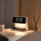 Multifunction Alarm Clock — Wireless Charger & LED Night Lamp