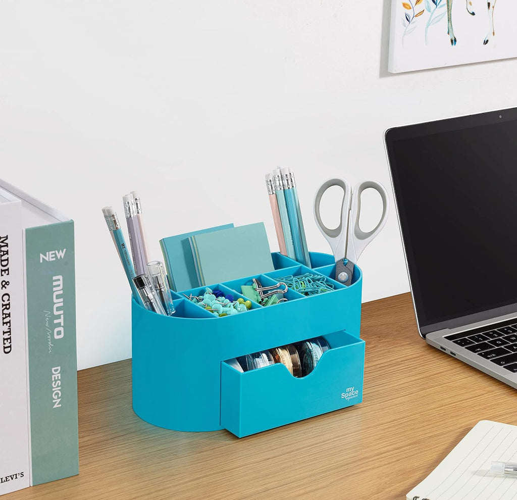 Blue Desk Organizer — All‑in‑One Office Supply Caddy