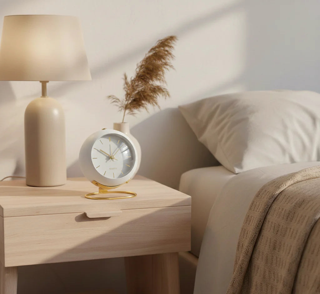 Buzzley Retro Alarm Clock — Silent Movement for Peaceful Nights