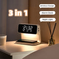 Multifunction Alarm Clock — Wireless Charger & LED Night Lamp