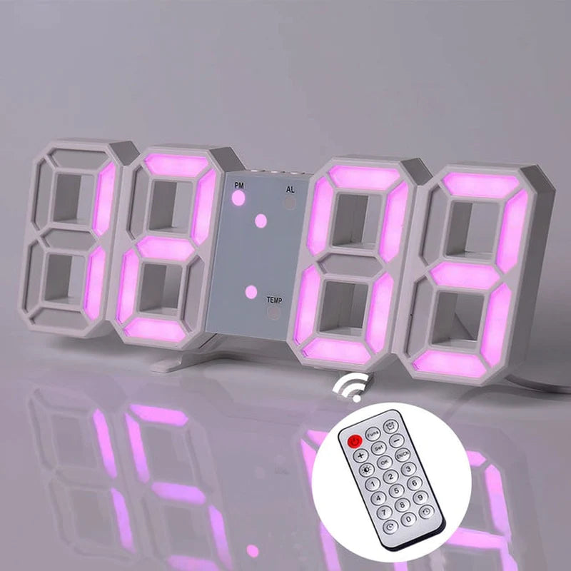 Nordic Digital Alarm Clock — Modern LED Wall & Table Clock with Calendar & Thermometer