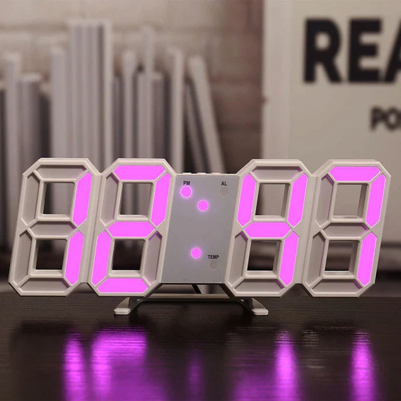 Nordic Digital Alarm Clock — Modern LED Wall & Table Clock with Calendar & Thermometer