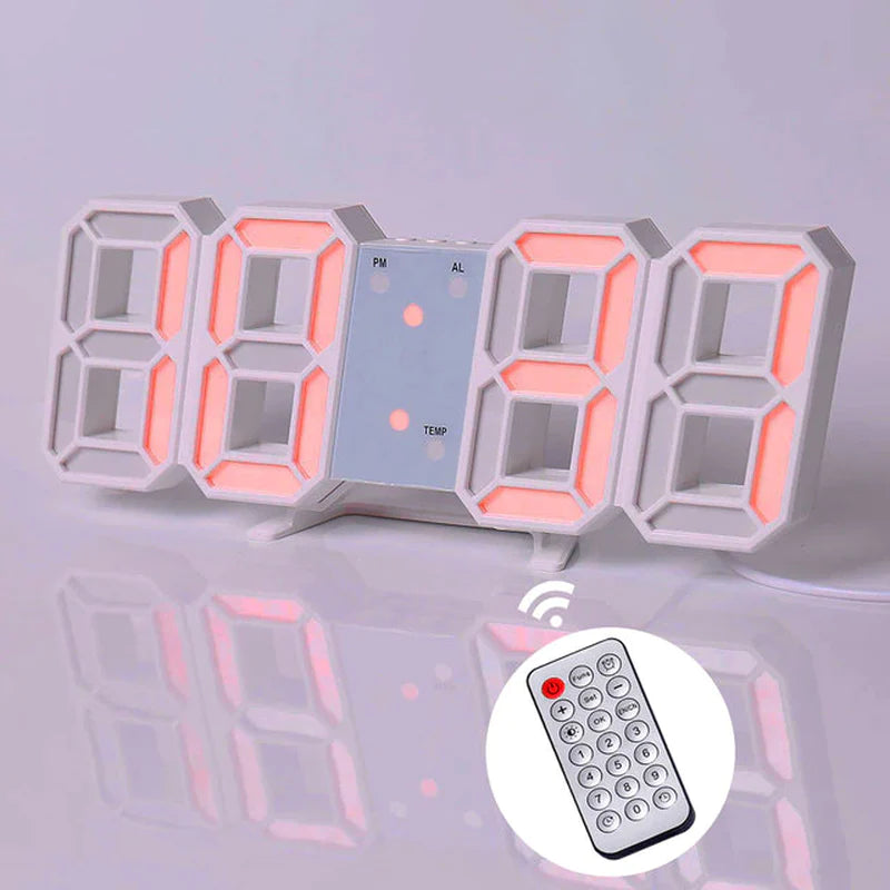 Nordic Digital Alarm Clock — Modern LED Wall & Table Clock with Calendar & Thermometer