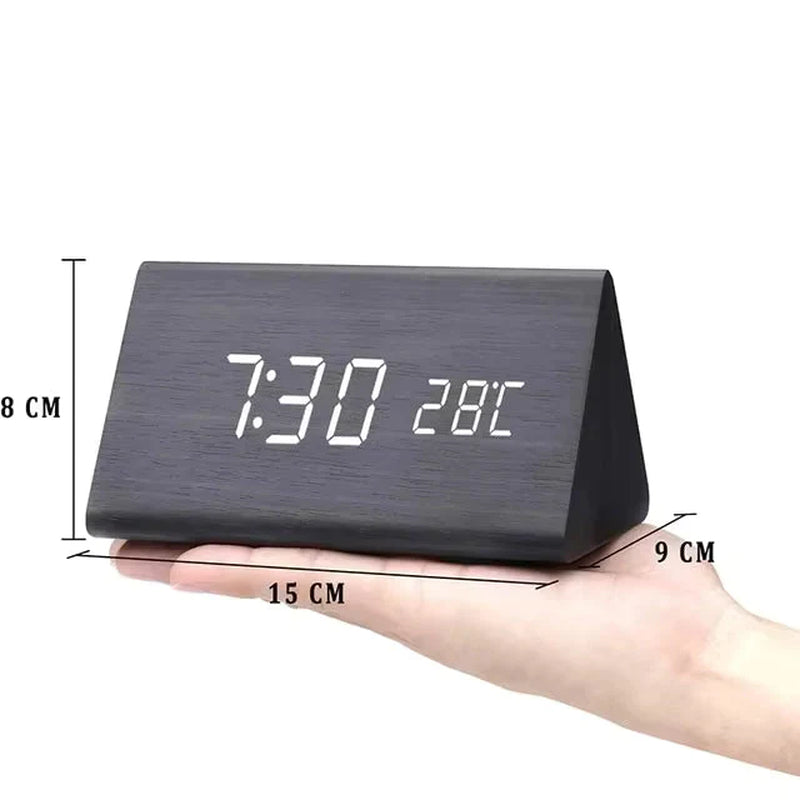 Royallure Smart Digital Alarm Clock — LED Display, Multiple Alarms & Modern Wooden Design