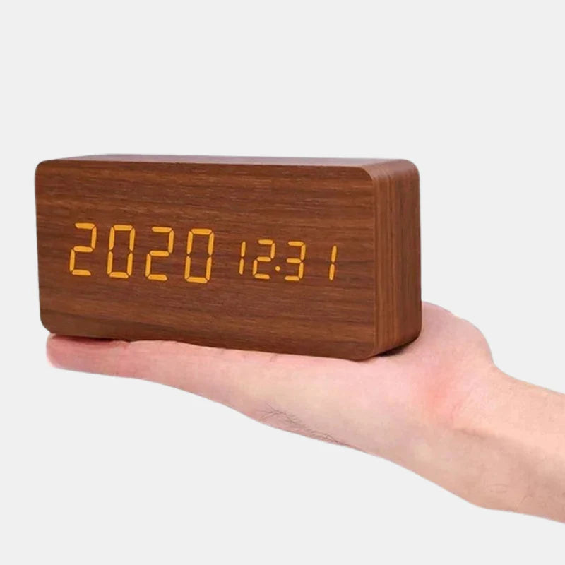 Royallure Smart Digital Alarm Clock — LED Display, Multiple Alarms & Modern Wooden Design