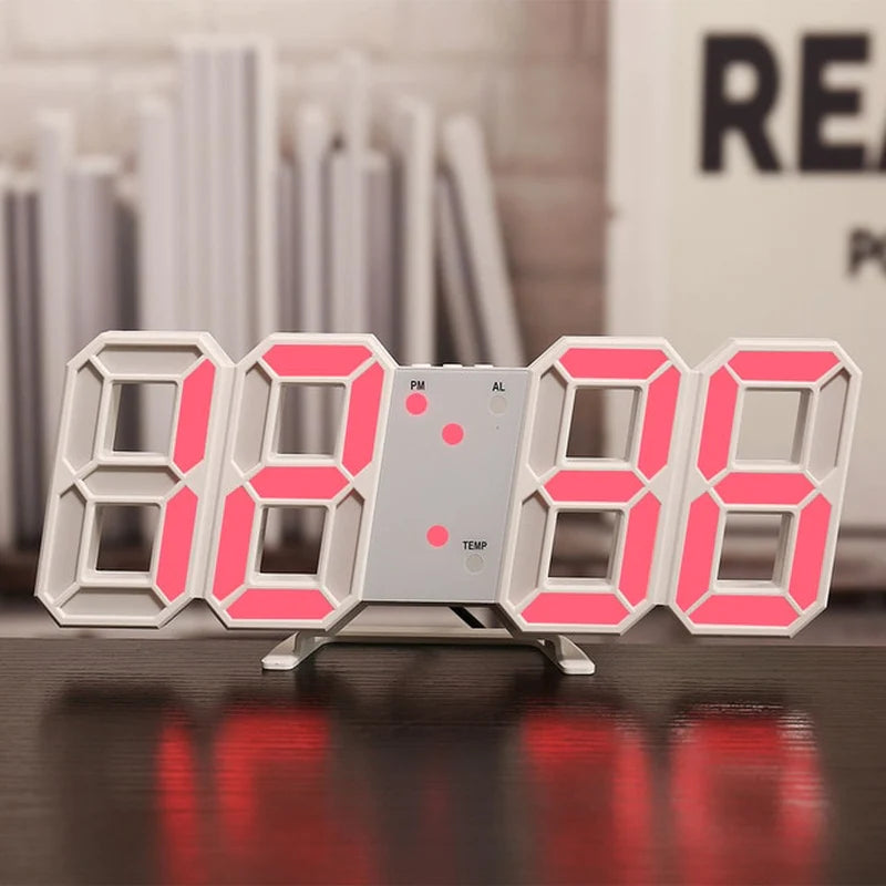 Nordic Digital Alarm Clock — Modern LED Wall & Table Clock with Calendar & Thermometer