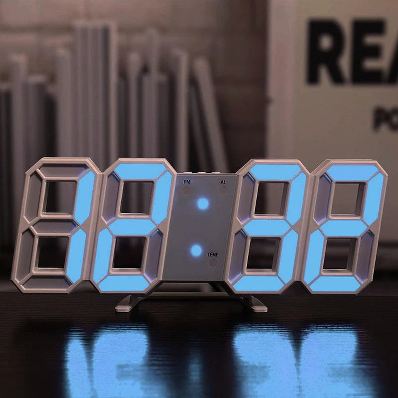 Nordic Digital Alarm Clock — Modern LED Wall & Table Clock with Calendar & Thermometer