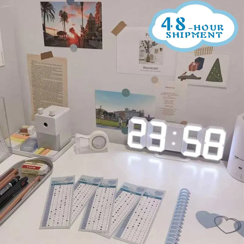 Nordic Digital Alarm Clock — Modern LED Wall & Table Clock with Calendar & Thermometer